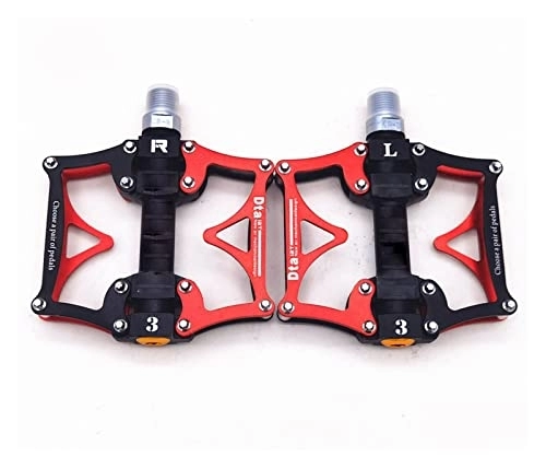 Mountain Bike Pedal : PacuM Wide Flat Mountain Road Cycling Bicycle Bike Pedal 3 Sealed Bearings 9 / 16 MTB BMX Pedals 5 Colors Available (Color : Rot)