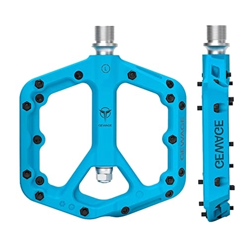 Mountain Bike Pedal : PAIHUIART Mountain Bike Pedals - Nylon Fabric Durable Mountain Bike Flat Pedals, Non-Slip Bicycle Pedals With Sealed Bearing, for BMX Mountain Bikes Road Bikes Urban Bikes (Color : Blue)