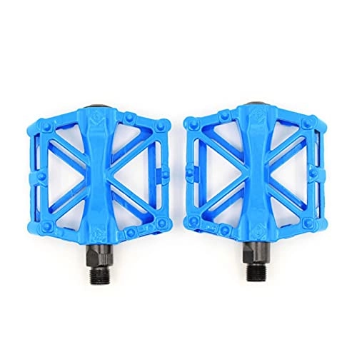Mountain Bike Pedal : Pair Aluminum Alloy Mountain Bicycle Cycling Pedals Long Service Life And Easy To Use Suitable For All Mountain Bike (Color : Blue)