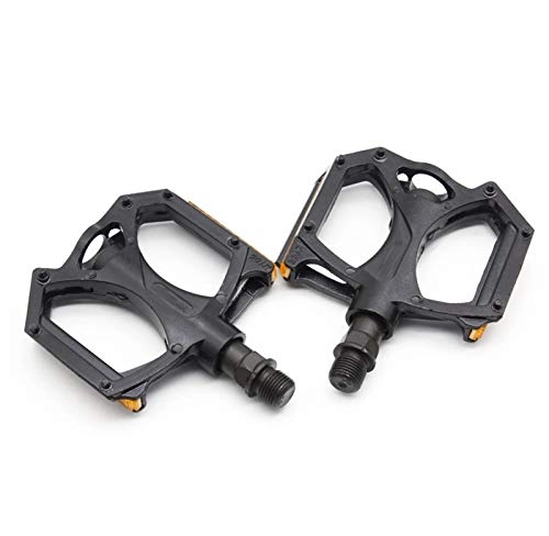 Mountain Bike Pedal : Pedal M195 Aluminum Alloy MTB Bike Pedals 2DU Bearing Ultralight Pedal Mountain Bicycle Parts With Reflector (Color : Black)
