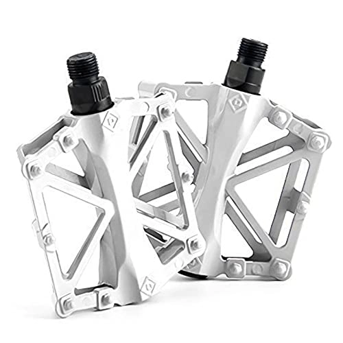 Mountain Bike Pedal : Pedals, A pair of bicycle pedal sealed bearing aluminum alloy bicycle pedal non-slip super light quick release bicycle accessories bicycle pedals mountain bike. (Color : White)
