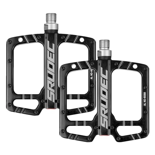 Mountain Bike Pedal : Pedals, Aluminum Flat Mountain Pedals, Wide Paltform Pedals With 3 Sealed Bearings Professional Durable Foot Pegs Pedals For Bicycles, Mountain And Road Bikes