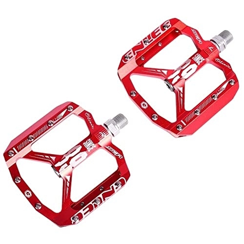 Mountain Bike Pedal : Pedals Bicycle Pedals Mountain Bike Bearing Pedal Off-road Pedal CNC Aluminum Alloy High-intensity Pedal Rappelling Bearing Bicycle Pedals (Color : Red)