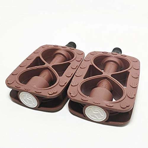 Mountain Bike Pedal : Pedals bike Bicycle pedal plastic material Bicycle Pedal retro pedals plastic brown gray Without beads ordinary plastic Pedal 1 pair
