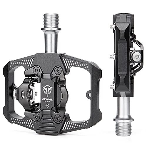 Mountain Bike Pedal : Pedals Bike Pedal SPD Mountain Bike Clipless Pedals Aluminum Alloy Bicycle Pedals Dual Platform For MTB Mountain Bike Road Bike Bicycle Pedals (Color : Black)