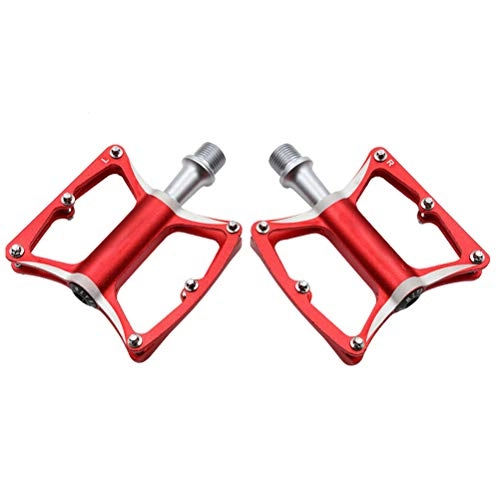 Mountain Bike Pedal : Pedals Bike Ultralight, Cycling Sealed Bearing With Anti-Slip Nail Mtb Mountain Bike Accessories, Red