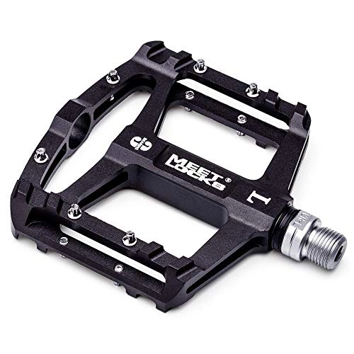 Mountain Bike Pedal : Pedals bike Utral Sealed Bike Pedals, CNC Aluminum Body, For MTB Road Cycling, 3 Bearing Bicycle Pedal (Color : Black)
