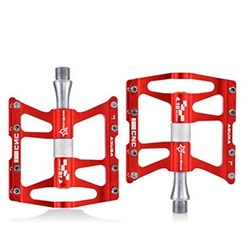 Mountain Bike Pedal : Pedals Mountain Bike Aluminum Alloy Three Palin Pedal Lightweight Road Bike Bearing Pedal Pedal Riding 136 * 104mm, Red