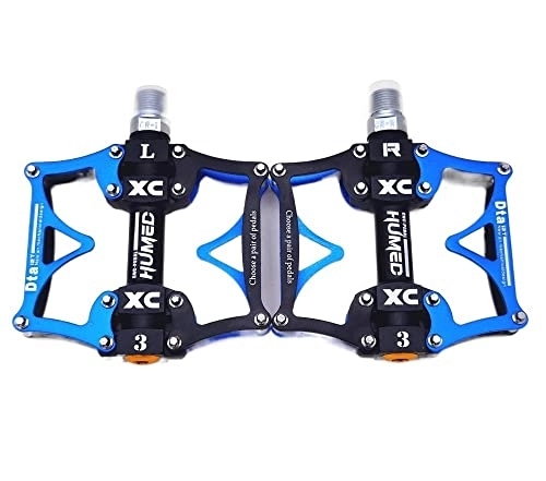 Mountain Bike Pedal : Pedals Mountain Bike Bicycle Pedals Cycling Ultralight Aluminium Alloy 3 Bearings MTB Pedals Bike Pedals Flat Bicycle Pedals (Color : Blue)