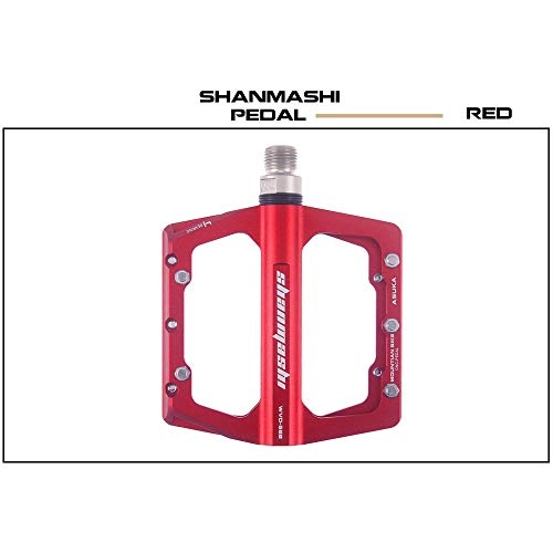 Mountain Bike Pedal : Pedals Mountain Bike Pedals 1 Pair Aluminum Alloy Antiskid Durable Bike Pedals Surface For Road Bike 4 Colors (Color : Red)