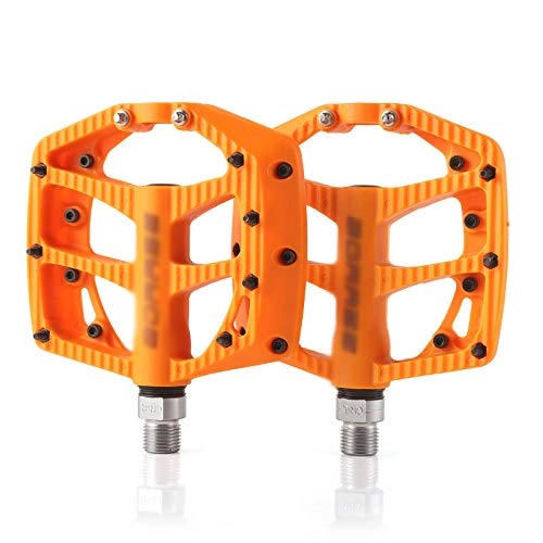 Mountain Bike Pedal : Pedals Mountain Bike Pedals Lightweight Nylon Fiber Bicycle Platform Pedals for 9 / 16 orange