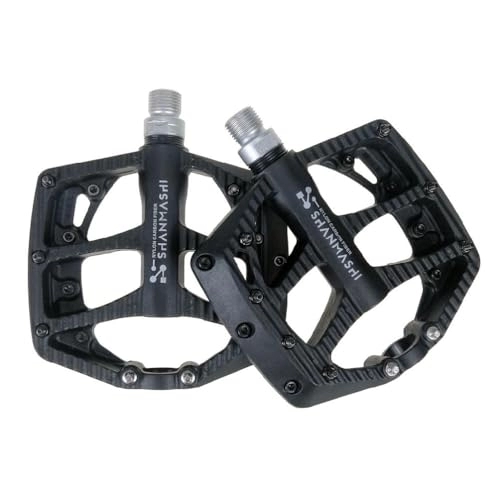 Mountain Bike Pedal : Pedals Mountain Bike Pedals Wide 2 Bearings Lightweight Nylon Carbon Fiber Bicycle Platform Pedals For BMX 2 Bearings Riding Pedal