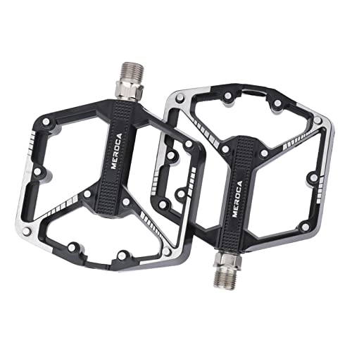 Mountain Bike Pedal : Perfeclan Mountain Bike Pedals Aluminum Alloy Seal Bearing 9 / 16" MTB Bicycle Pedals with Wide Flat Platform - Black