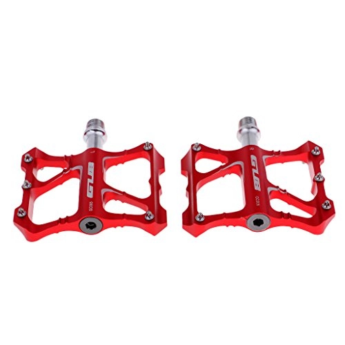 Mountain Bike Pedal : perfk 2Pcs No-Slip Platform Cycling Cycle Foot Pedals Footrest Pedal for Mountain Bike - Red