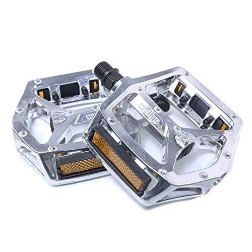 Mountain Bike Pedal : Peri Vallon B249 Mountain Bike Pedals Ultralight Aluminum Alloy DU Bearing Bicycle Pedal Genuine Lightweight Bike Parts Accessories (Color : Silver)