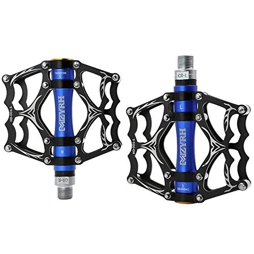 Mountain Bike Pedal : Piore Bicycle Pedal On MTB Road Mountain Bike Light Weight Pedals Aluminum Alloy Cycling 3 Ball Bearing Pedals Bicycle Accessories, Black blue