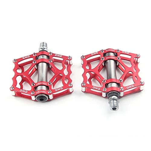 Mountain Bike Pedal : Piore Flat Bike Pedals MTB Road 2 Sealed Bearings Bicycle Pedals Mountain Bike Pedals Wide Platform MTB Accessories, Red
