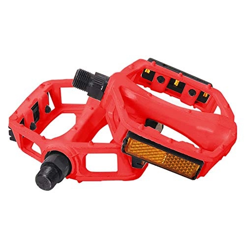 Mountain Bike Pedal : Piore Mountain Bicycle Bike Aluminum Alloy Pedal Cycling Pedals Footrest Foot, Red 11x9.5x3cm