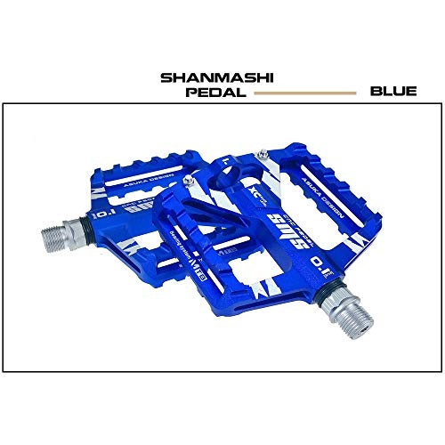 Mountain Bike Pedal : PN-Braes Bicycle Pedal Outdoor Fashion Mountain Bike Pedals 1 Pair Aluminum Alloy Antiskid Durable Bike Pedals Surface For Road BMX MTB Bike 6 Colors (SMS-0.1) Durable Pedal (Color : Blue)