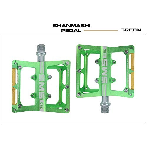 Mountain Bike Pedal : PN-Braes Bicycle Pedal Outdoor Fashion Mountain Bike Pedals 1 Pair Aluminum Alloy Antiskid Durable Bike Pedals Surface For Road BMX MTB Bike 8 Colors (SMS-361) Durable Pedal (Color : Green)
