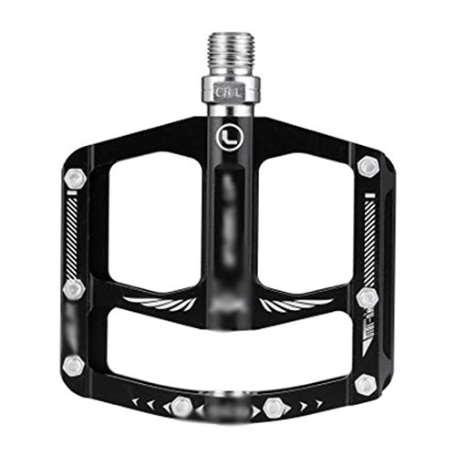 Mountain Bike Pedal : PPQQBB Bicycle Pedal Mountain Bike Palin Aluminum Alloy Bicycle Pedal Thickened Non-slip Wear-resistant Bicycle Accessories-black-OneSize