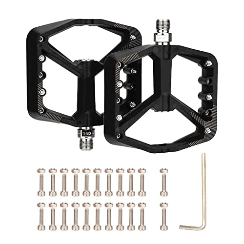 Mountain Bike Pedal : Pratvider 9 / 16 inch Bicycle Platform Pedals, Nylon Fiber Bearing Pedals, Lightweight Bike Pedal Set with 10 Anti-Skid Pins for Mountain Bicycle