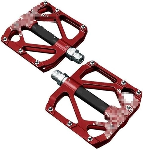 Mountain Bike Pedal : Professional pedals Stylish pedals Non-slip pedals CNC Aluminum Alloy MTB Platform Pedals 9 / 16" Anti-Skit Pedals DU Sealed Bearings For Folding Road Mountain Bike BMX Cycling (Color : Red, Size : As