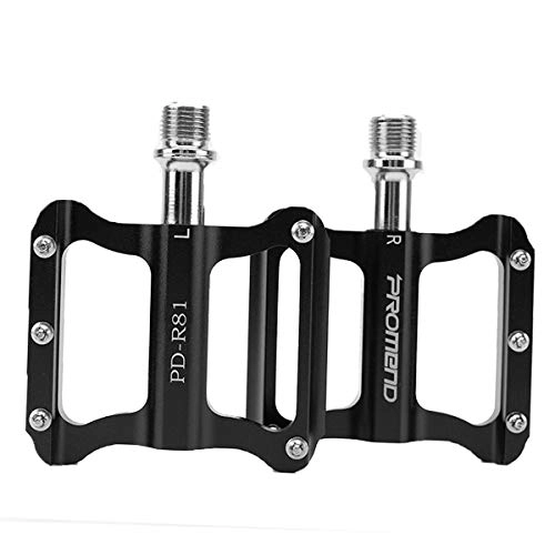 Mountain Bike Pedal : Promend Bike Pedals MTB Pedals, Mountain Bike Pedals of Aluminum Alloy with Non-Slip and 3 Bearings Design, 9 / 16 Bicycle Platform Pedals Lightweight for Most of Mountain Bikes, Black