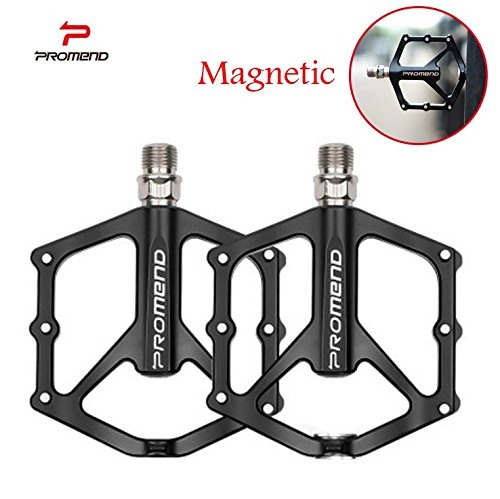 Mountain Bike Pedal : PROMEND flycoo pd-m66Magnetic Mountain Bike Bicycle Pedals Aluminum Alloy With Chrome Molybdenum Steel 3Sealed Bearings Stainless Steel Anti-Slip MTB CNC 12.3cm 10cm