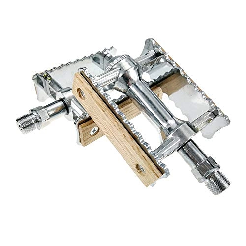Mountain Bike Pedal : Pvnoocy Bike Pedals, Retro Fly Bicycle Bearing Pedals for Outdoor Biking Bycicle (Silver)
