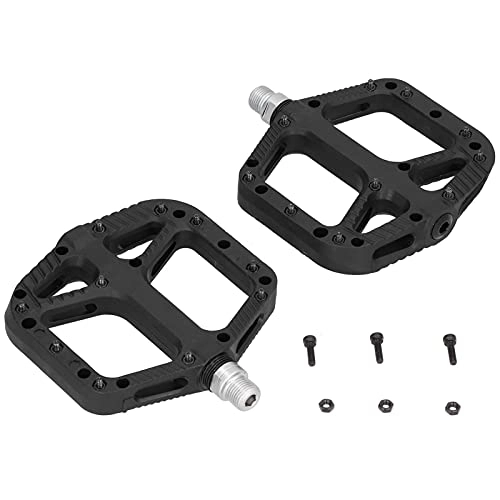 Mountain Bike Pedal : Pwshymi Cycling Pedal Bicycle Reinforced Nylon Widen Comfortable High Speed Bearing Pedal Bicycle Accessories for Bike Bicycle MTB(Black)