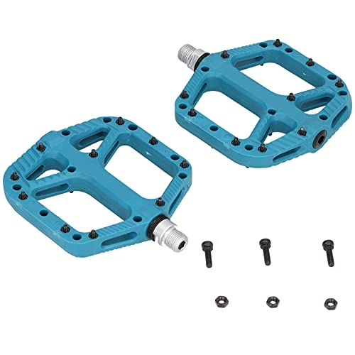 Mountain Bike Pedal : Pwshymi Cycling Pedal Bicycle Reinforced Nylon Widen Comfortable High Speed Bearing Pedal Bicycle Accessories for Bike Bicycle MTB(Blue)