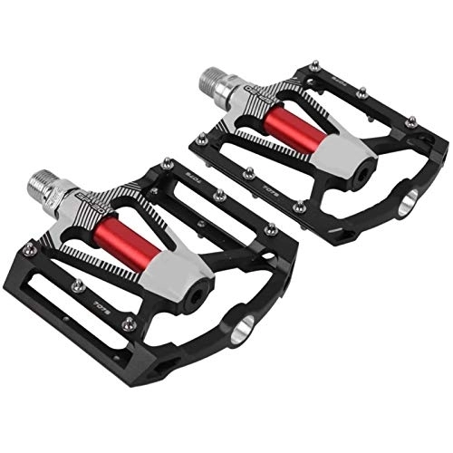Mountain Bike Pedal : Pwshymi durable Mountain Bicycle Pedal Wear Resistant Accessory Aluminium Alloy Bike Pedal for trail riding for School Sports(black)