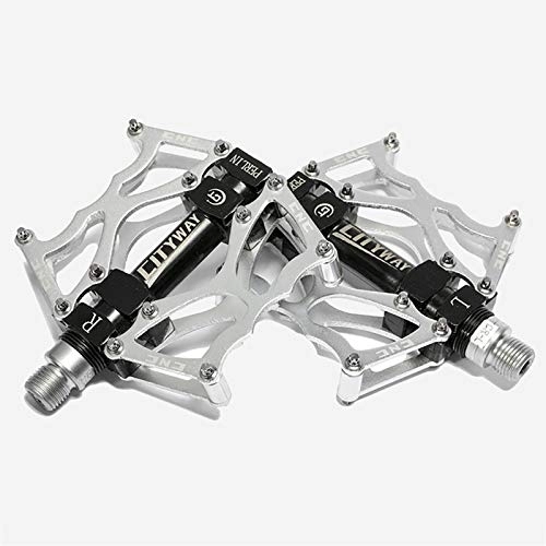 Mountain Bike Pedal : QDY-Mountain Bike Pedals, Ultra-Light Aluminum Bearing Pedals, Bicycle Accessories, Silver