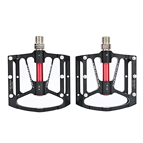 Mountain Bike Pedal : Qhome 1 Pair Mountain Bike Pedals, Ultralight Bicycle Pedal Anti-slip MTB Bike Pedal, Aluminum Alloy CNC Machined 3 Bearing Anodizing Bicycle Pedals Riding Accessories for BMX / Road Bicycle (Black)
