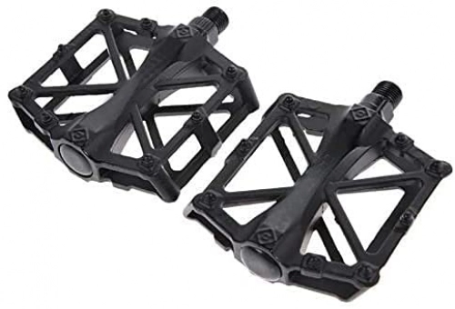 Mountain Bike Pedal : QIANMEI wide pedals Mountain bike pedals|9 / 16" Thread Parts|Lightweight MTB Road Bicycle Pedals for Spin Bike, Exercise Bike, Road Bike (Color : Black)
