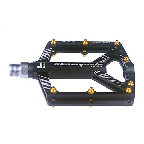 Mountain Bike Pedal : QiHaoHeji Bicycle Pedal Mountain Bike Pedal 1 Pair Of Aluminum Alloy Non-slip Durable Pedal Surface Road 6 Colors Off-road Bicycle Pedal (Color : Black)