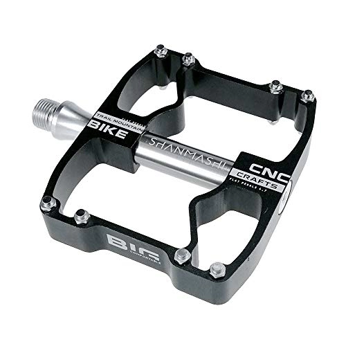 Mountain Bike Pedal : QiHaoHeji Bicycle Pedal Mountain Bike Pedals 1 Pair Aluminum Alloy Antiskid Durable Bike Pedals Surface For Road BMX MTB Bike Off-road Bicycle Pedal (Color : Black Titanium)
