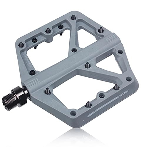 Mountain Bike Pedal : QiHaoHeji Bicycle Pedals Bike Nylom Pedal Seal Bearings Flat Mountain Bicycle Pedals Road Platform Pedal Parts (Color : Gray, Size : 11.2x11.5x1.25cm)