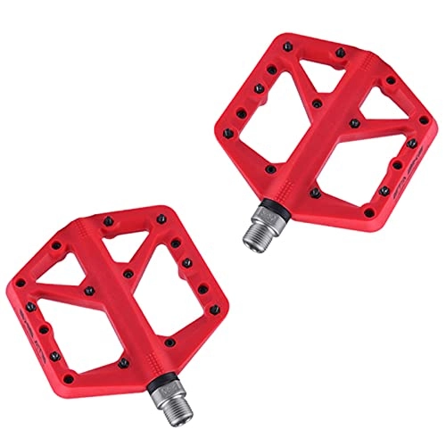 Mountain Bike Pedal : QiHaoHeji Bicycle Pedals Bike Nylon Cycling Bike Bicycle Pedals Pedals Durable Widen Area Bike MTB Bicycle Part (Color : Red, Size : 24x15x3cm)