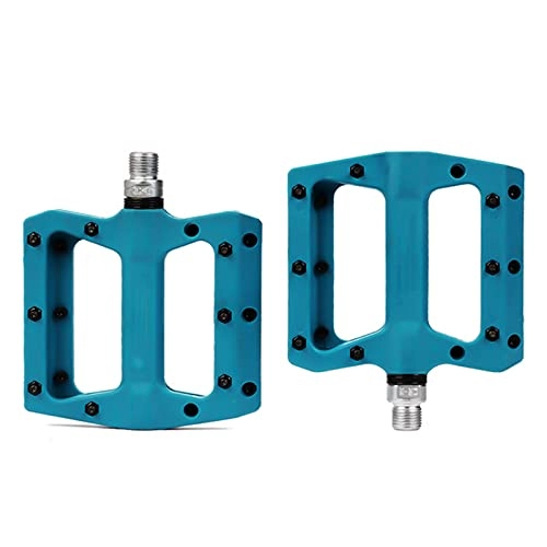 Mountain Bike Pedal : QiHaoHeji Bicycle Pedals Mountain Bike Pedal Pedals Bicycle Flat Pedals Nylon Multi-Colors Cycling Pedal Accessories (Color : Blue, Size : 12.3x10.55x2.4cm)