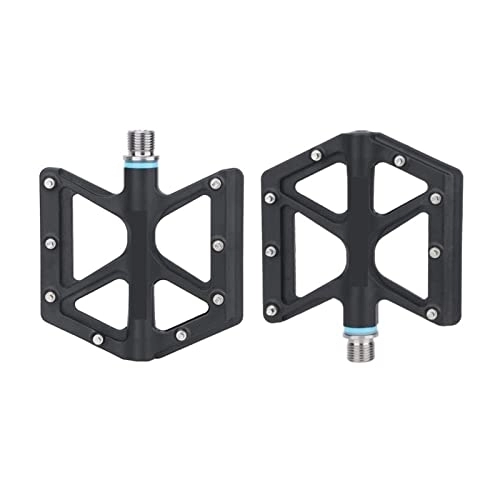 Mountain Bike Pedal : QINGCHEN Sun MS 1 Pair Folding Bicycle Non-slip Pedal Wear Resistant Hollowed Lightweight Bearings Pedals Road Mountain Bike Cycling Accessories Sun MS (Color : Black)