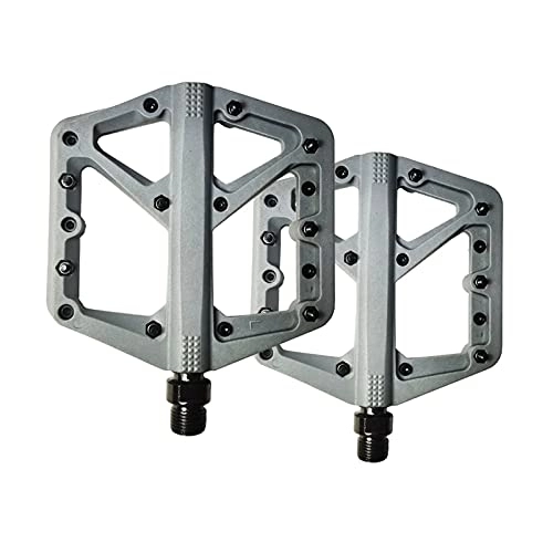 Mountain Bike Pedal : QinWenYan Bike Pedals Composite Pedal Durable Fiber Glass Nylon Plastic Mountain Bike Pedal for Cycling (Color : Light gray, Size : One size)