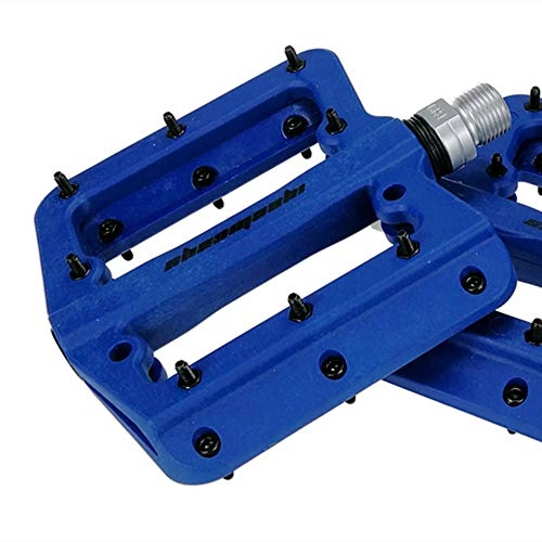 Mountain Bike Pedal : QinWenYan Bike Pedals Durable Mountain Bike Flat Cycling Road Bike Pedals Fit Most Adult Mountain Road Bikes Bike for Cycling (Color : Blue, Size : 100x98x20mm)