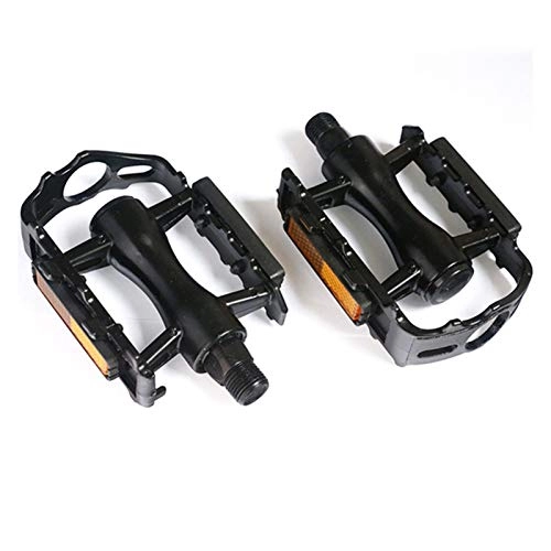 Mountain Bike Pedal : qjbh1 1 Pair Of Bicycle Pedals For Cycling Mountain Bikes Non-slip Bicycle Pedals Bicycle Parts With Reflectors (Color : Black)