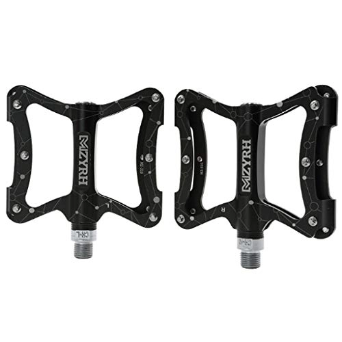 Mountain Bike Pedal : QJKai Bicycle Cycling Bike Pedals, CNC Machined Aluminum Antiskid Durable Mountain Bike Pedals Road Bike Flat Pedals For 9 / 16 Inch Screw Thread Spindle