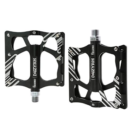 Mountain Bike Pedal : QJKai Bike Pedals, MTB Mountain Road BMX Bicycle Cycling Flat Pedals 9 / 16" Thread Spindle Non-Slip Durable CNC Aluminum Alloy With 3 Sealed Bearings Axle