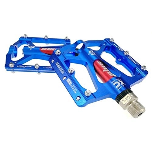 Mountain Bike Pedal : QSCTYG Bike Pedals Aluminium Alloy MTB Bike Pedals Ultralight 3 Sealed Bearing Road Mountain Flat Bicycle Pedals Cycling Wide Platform Footrest bicycle pedal (Color : Blue)