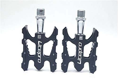 Mountain Bike Pedal : QSCTYG Bike Pedals MTB Mountain Bike Pedal K3 Road Folding Bicycle Ultralight Aluminum Alloy 412 10.8 * 6.2mm Bearing Pedal Foot bicycle pedal (Color : Black)
