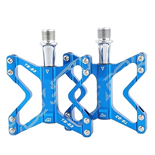 Mountain Bike Pedal : QSMGRBGZ Bicycle Pedals, Aluminum Alloy Mountain Bike with Widened Pedals Accessories, 14Mm Peilin Bearing Road Bike Matte Pedals(3.3 * 3.1 * 0.47In), Blue